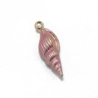 Tibetan Style Animal Pendants, Conch, plated, 3D effect & Unisex, pink, nickel, lead & cadmium free, 7x23x5mm, Sold By PC