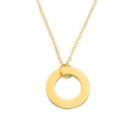 Stainless Steel Jewelry Necklace, 304 Stainless Steel, Donut, Vacuum Ion Plating, fashion jewelry, more colors for choice, 25mm, Length:17.7 Inch, Sold By PC