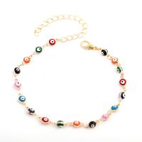 Fashion Jewelry Anklet, Brass, with 3.15inch extender chain, Evil Eye, Unisex, more colors for choice, nickel, lead & cadmium free, Length:Approx 7.48 Inch, Sold By PC