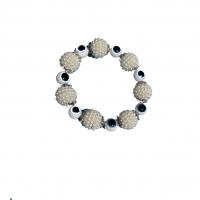 Bracelet Evil Eye bijoux, Acrylique, avec plastique revêtu de cuivre & alliage de zinc, Placage, bijoux de mode & pour femme, plus de couleurs à choisir, 10mm,12mm,16mm, Longueur Environ 20 cm, Vendu par PC