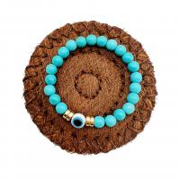 Bracelet Evil Eye bijoux, turquoise naturelle, avec lave volcanique, Placage, bijoux de mode, plus de couleurs à choisir, 8mm, Longueur 19 cm, Vendu par PC