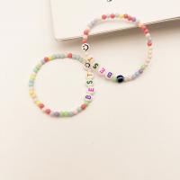 Evil Eye Jewelry Bracelet, Acrylic, with Resin, Round, fashion jewelry & for children, more colors for choice, Length:17 cm, Sold By PC