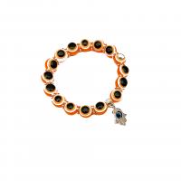 Bracelet Evil Eye bijoux, résine, avec plastique revêtu de cuivre, Main de Fatma, Placage de couleur argentée, bijoux de mode & pour femme, plus de couleurs à choisir, 10mm, Longueur:Environ 19 cm, Vendu par PC