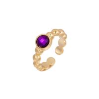 Vještački dijamant Ring Finger, Cink Alloy, zlatna boja pozlaćen, modni nakit & za žene & s Rhinestone, više boja za izbor, 8mm, Unutarnji promjer:Približno 18mm, Prodano By PC