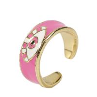 Brass Finger Ring, gold color plated, Adjustable & for woman & enamel, more colors for choice, 18mm, Sold By PC