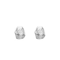925 Sterling Silver Stud Earrings, plated, for woman, more colors for choice, 5.70x4.30mm, Sold By Pair