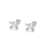 925 Sterling Silver Stud Earrings, plated, for woman, more colors for choice, 6.30x4.60mm, Sold By Pair
