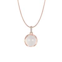 925 Sterling Silver Necklaces with White Chalcedony gold color plated for woman rose gold color Length Approx 17.7 Inch Sold By PC