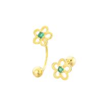 925 Sterling Silver Stud Earring, Flower, plated, different styles for choice & micro pave cubic zirconia & for woman & hollow, more colors for choice, 6.50x6.70mm, Sold By Pair