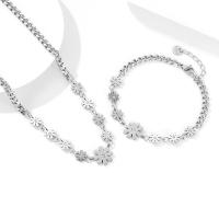 Stainless Steel smycken Armband, 304 rostfritt stål, Blomma, olika stilar för val & för kvinna & med strass, Säljs av PC