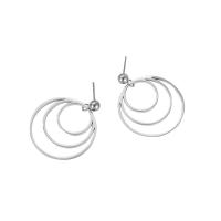 Stainless Steel Drop Earring 304 Stainless Steel Donut Vacuum Ion Plating for woman & hollow Sold By Pair