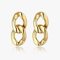 Stainless Steel Drop Earring, 316 Stainless Steel, Geometrical Pattern, Vacuum Ion Plating, for woman & hollow, gold, 11x24mm, Sold By Pair