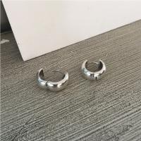 925 Sterling Silver Huggie Hoop Earring Donut plated for woman & hollow 16mm Sold By Pair