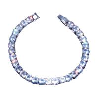 Zinc Alloy Bracelet with Moissanite Adjustable & Unisex 170mm Length Approx 6.69 Inch Sold By PC