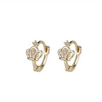 Brass Lever Back Earring, gold color plated, micro pave cubic zirconia & for woman, 6x11mm, Sold By PC