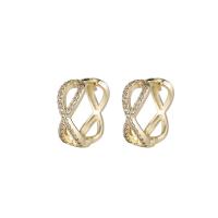 Brass Lever Back Earring gold color plated micro pave cubic zirconia & for woman & hollow Sold By Pair