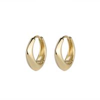 ottone orecchino a sostegno, placcato color oro, Micro spianare cubic zirconia & per la donna, 4.50x14.50mm, Venduto da coppia