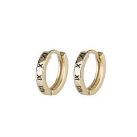 Brass Huggie Hoop Earring, gold color plated, for woman & enamel, 2.50x11.50mm, Sold By Pair