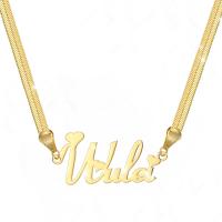 Stainless Steel Jewelry Necklace 304 Stainless Steel with 1.97inch extender chain Vacuum Ion Plating Each custom text must be less than 10 letters   fashion jewelry   Unisex Length Approx 17.72 Inch Sold By PC