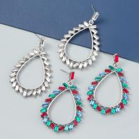 Rhinestone Earring Zinc Alloy Teardrop fashion jewelry & for woman & with rhinestone Sold By Pair