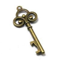 Zinklegierung Schlüssel Anhänger, antike Bronzefarbe plattiert, Vintage & unisex, frei von Nickel, Blei & Kadmium, 27x66x5.60mm, verkauft von PC