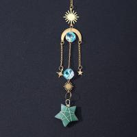 Hanging Ornaments Natural Stone with Crystal & Iron Star gold color plated & faceted 320mm Sold By PC