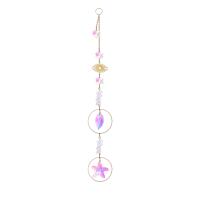 Hanging Ornaments, Crystal, with Gemstone & Iron, gold color plated, faceted & hollow, more colors for choice, 280mm, Sold By PC