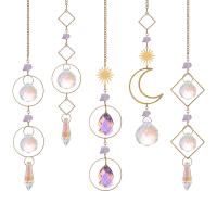 Hanging Ornaments, Crystal, with Iron, gold color plated, different size for choice & faceted & hollow, more colors for choice, Sold By PC