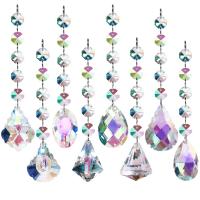 Hanging Ornaments Crystal with Iron silver color plated & faceted 155mm Sold By PC
