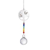 Hanging Ornaments, Crystal, with Iron, Tree, silver color plated, faceted & hollow, more colors for choice, 330-360mm, Sold By PC