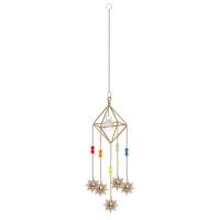 Hanging Ornaments, Crystal, with Gemstone & Iron, gold color plated, faceted & hollow, more colors for choice, 340mm, Sold By PC