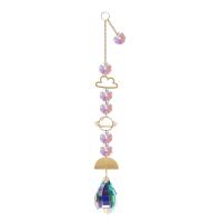 Hanging Ornaments Crystal with Iron gold color plated faceted & hollow 270mm Sold By PC