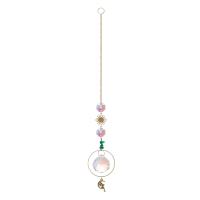 Hanging Ornaments, Crystal, with Gemstone & Iron, gold color plated, faceted & hollow, more colors for choice, 330mm, Sold By PC