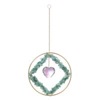Hanging Ornaments Crystal with Natural Stone & Iron gold color plated faceted & hollow 315mm Sold By PC