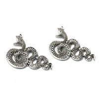 Tibetan Style Animal Pendants, Snake, antique silver color plated, vintage & Unisex, silver color, nickel, lead & cadmium free, 45x37x3.50mm, Sold By PC