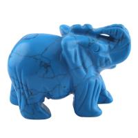 Полудрагоценный камень Декоративные украшения, Слон, резной, различные материалы для выбора, Много цветов для выбора, 39x21x30mm, продается PC