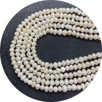 Barokna Kulturan Slatkovodni Pearl perle, Krug, uglađen, možete DIY & različite veličine za izbor, bijel, Prodano Per Približno 14.96 inčni Strand