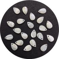 Shell Pendants, Teardrop, DIY, white, 7x11mm, Sold By PC