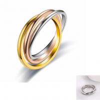 Stainless Steel Finger Ring, 201 Stainless Steel, three layers & Unisex & different size for choice, more colors for choice, 6mm, Sold By PC