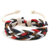 Trendy Wax cord armbanden, met 8-9cm extender keten, handgemaakt, Verstelbare & mode sieraden & uniseks, meer kleuren voor de keuze, Lengte Ca 17-18 cm, Verkocht door PC