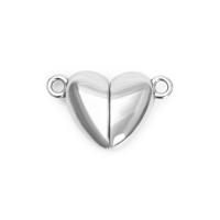 Stainless Steel Magnetic Clasp, 316 Stainless Steel, with Magnet, Heart, DIY, silver color, 17x11mm, Sold By PC