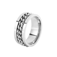 Палец кольцо из нержавеющей стали, Нержавеющая сталь 304, плакирован серебром, ювелирные изделия моды & разный размер для выбора, серебряный, продается PC