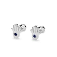925 Sterling Silver Stud Earrings Hand plated for woman & with rhinestone Sold By Pair