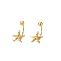 925 Sterling Silver Stud Earrings Starfish plated for woman Sold By Pair