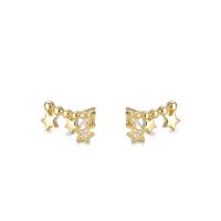 925 Sterling Silver Stud Earrings, plated, for woman & with rhinestone, more colors for choice, 11x7.50mm, Sold By Pair