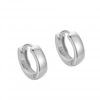 925 Sterling Silver Huggie Hoop Earring plated & for woman 17.50mm Sold By Pair