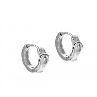 925 Sterling Silver Huggie Hoop Earring, plated, for woman, more colors for choice, 11mm, Sold By Pair