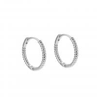 925 Sterling Silver Huggie Hoop Earring plated & for woman 12.50mm Sold By Pair