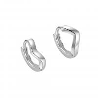 925 Sterling Silver Huggie Hoop Earring plated & for woman 11.50mm Sold By Pair