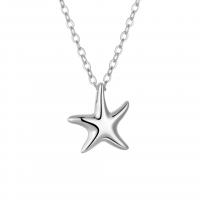 925 Sterling Silver Necklaces Starfish plated for woman Length Approx 17.7 Inch Sold By PC
